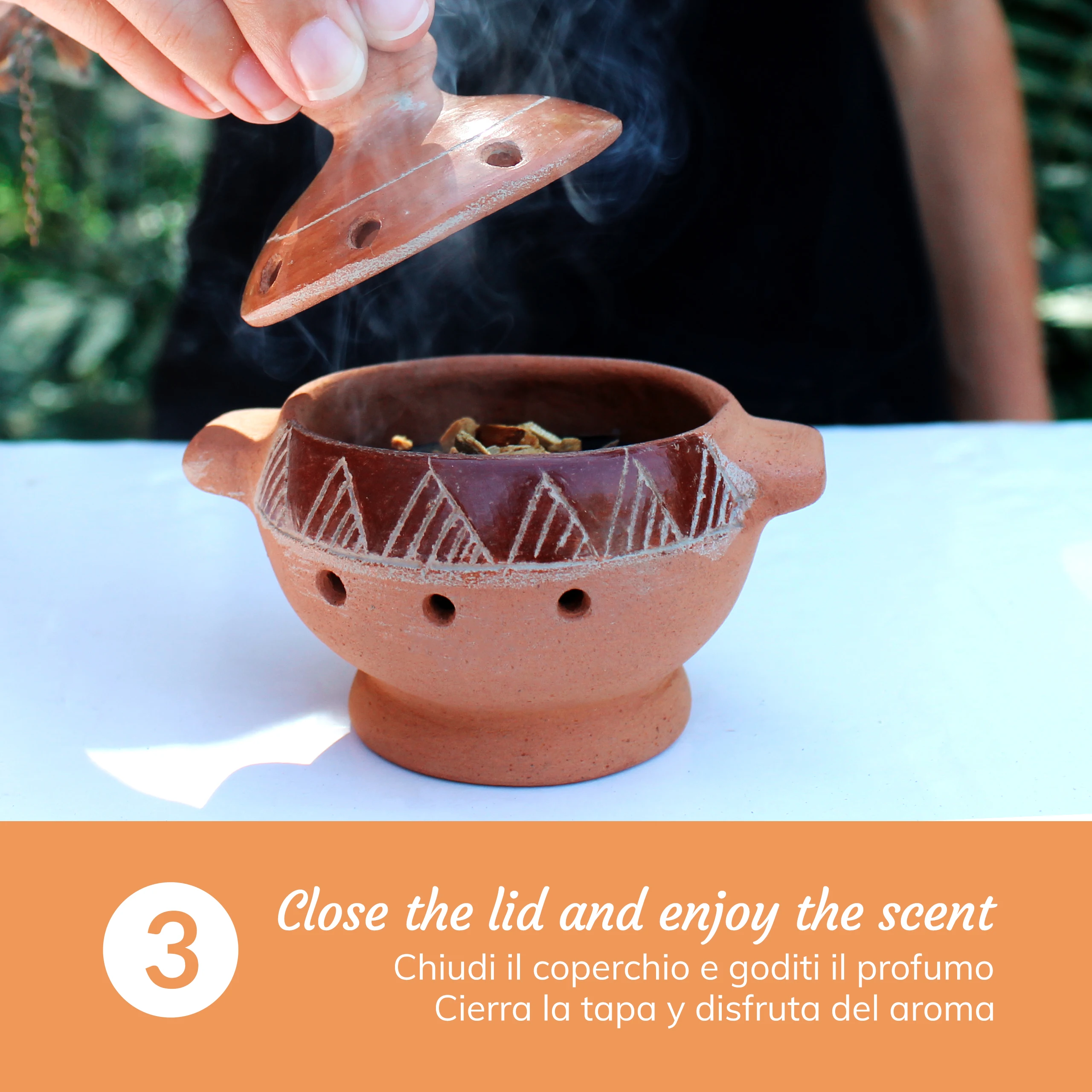 Suitable for Cones, Chips, Powder and Resins - Handmade in Ecuador - Palo Santo Incense Burner Chorrera - Wholesale Price