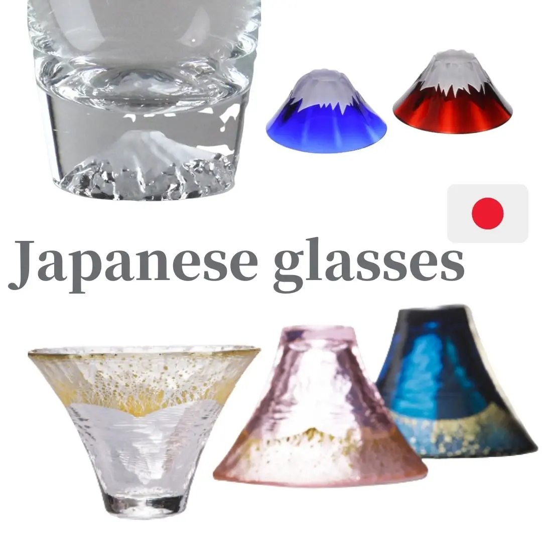 Mountain Fuji glass made in Japanese sake glass wisky rock highball