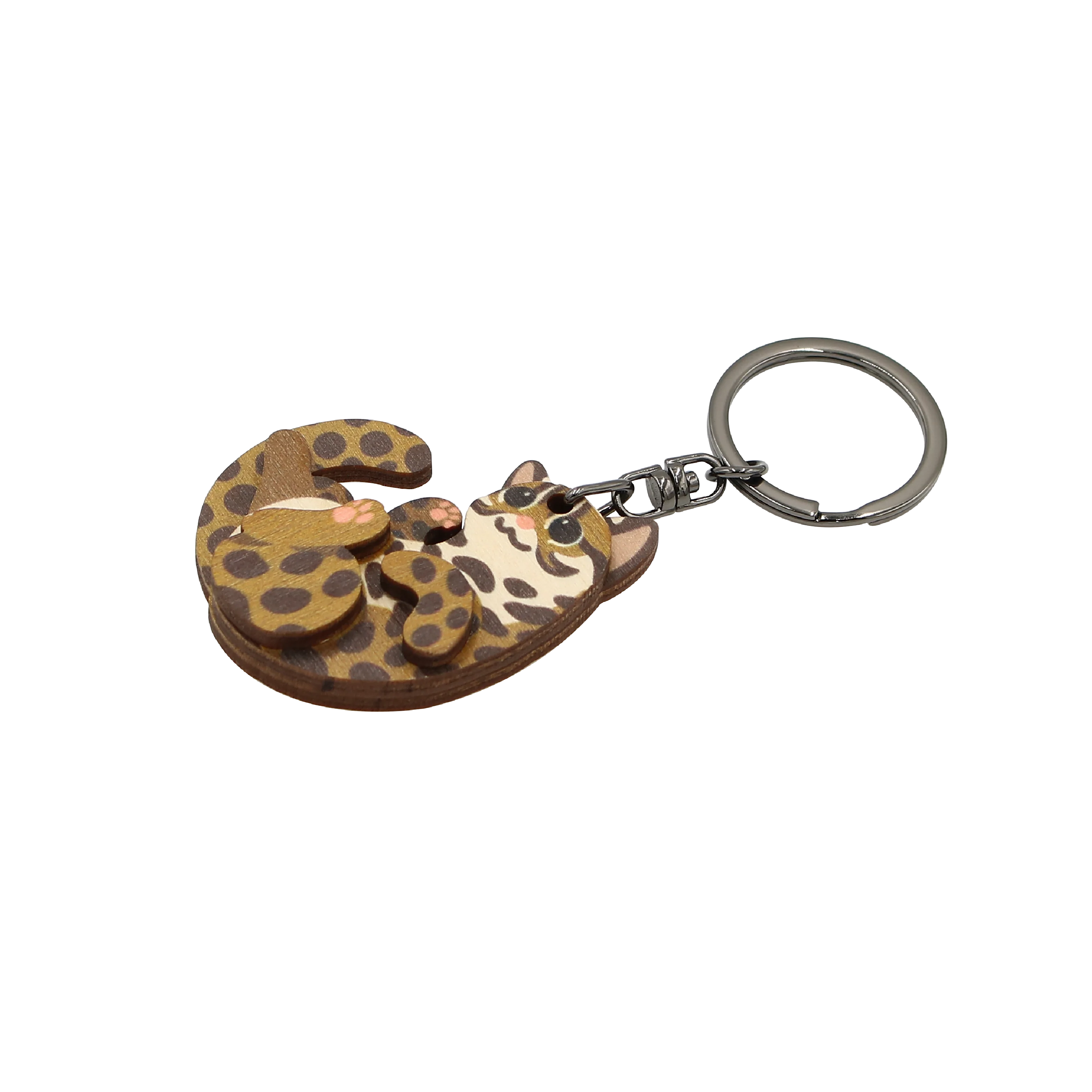 Деревянный деревянный брелок с леопардовым котом, сувениры, подарок