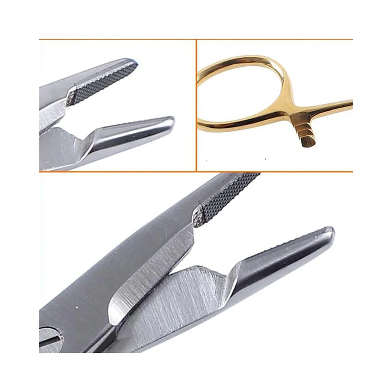  Игольчатый держатель TC с золотистой ручкой и ножницами игольчатый зажим хирургический шовный инструмент для встраивания щипцы двойной хирургии век