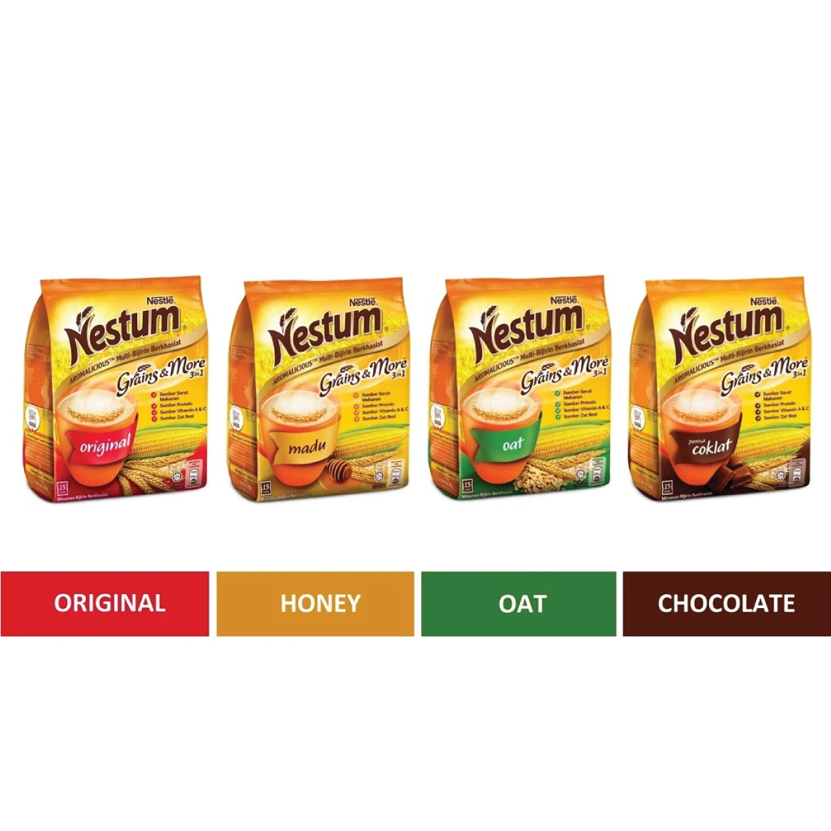 Nes-tle Nestum Grains More 3 in 1 Oat Breakfast