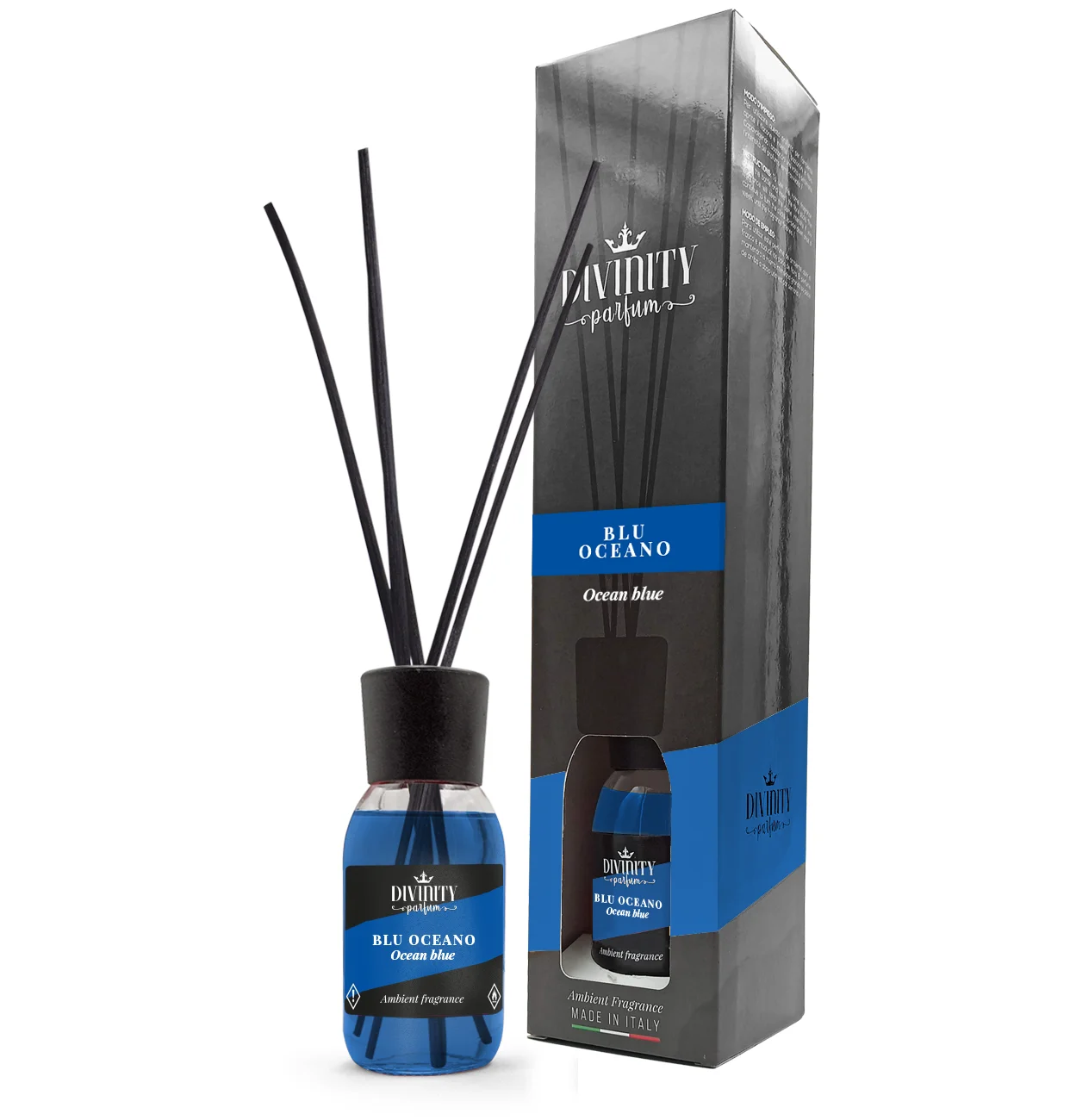 Ocean blue reed diffusers Italy quality fragrance exclusive line 125ml for whosale home fragrance