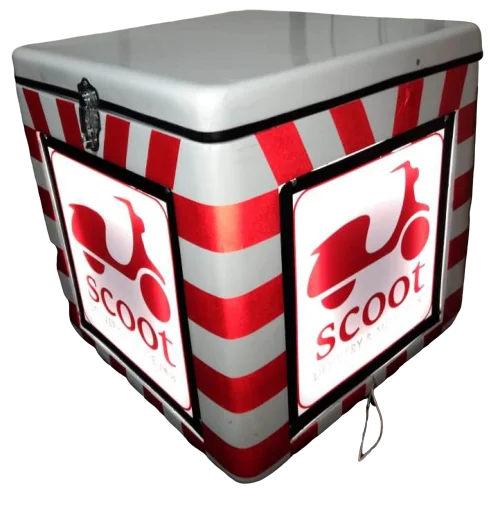 HEAVY DUTY LED SCOOTER DELIVERY BOX FOR BIKES MOTORCYCLE SCOOTERS CARRYING FOOD, VEGETABLES, GROCERY, COURIER, PIZZA ETC