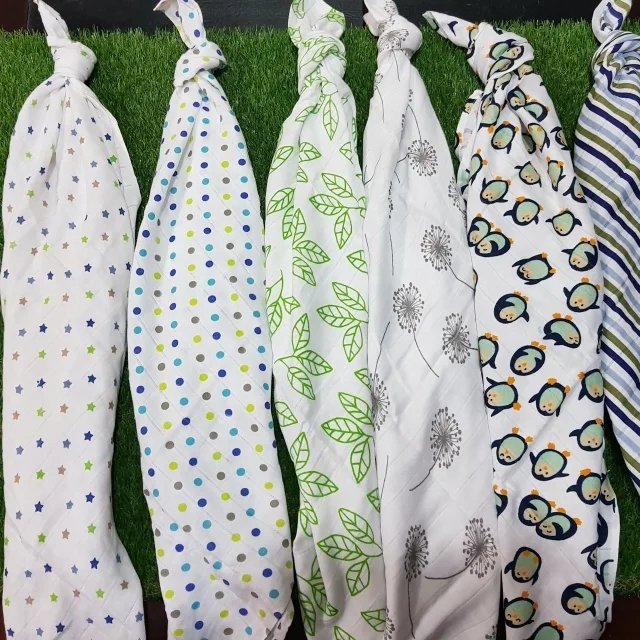 100% Cotton Double Weave Gauze Muslin Baby Diapers (Bleached, Unbleached, Dyed & Printed)