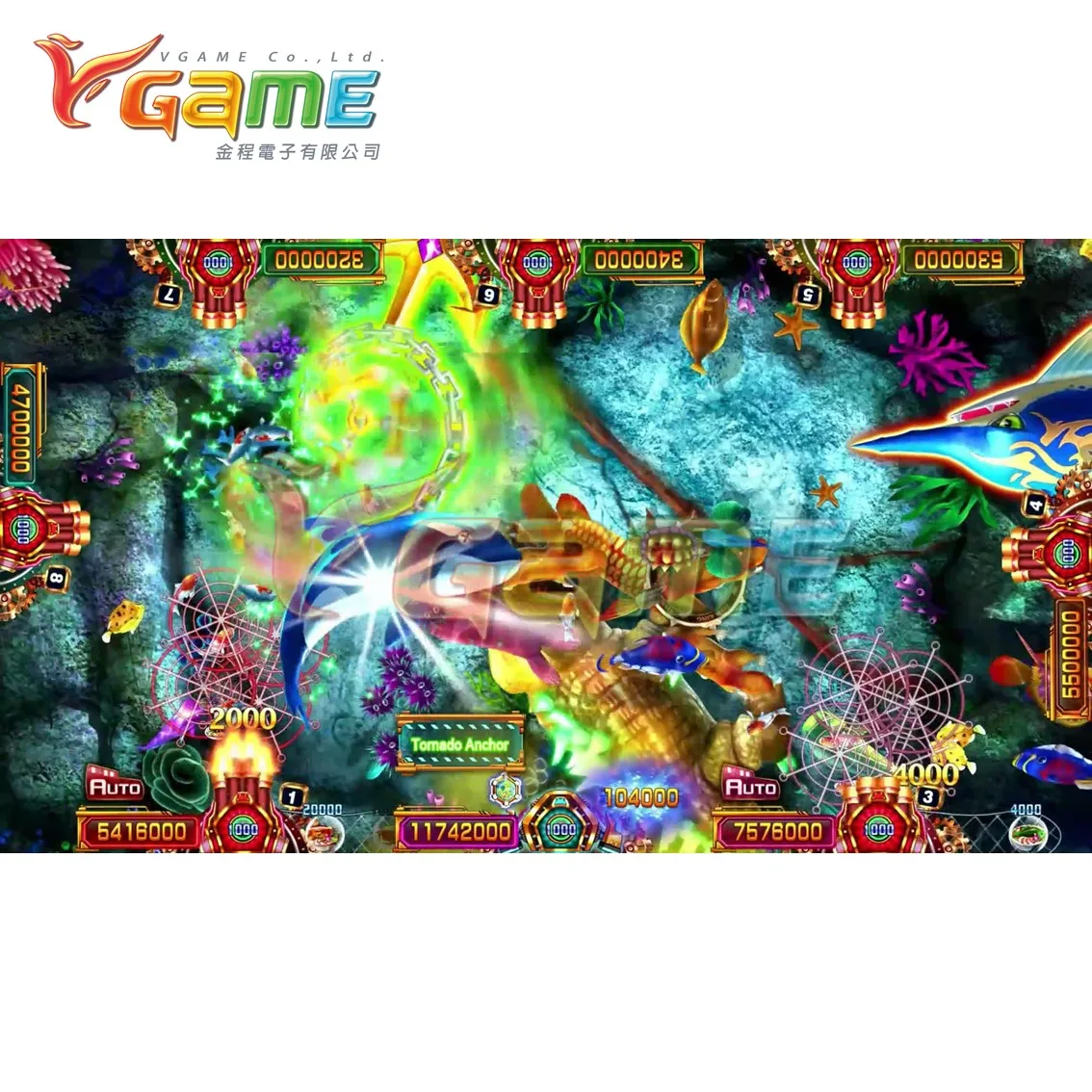 VGAME, 10 игроков, видео, аркадная рыбалка, наборы программного обеспечения, игра в рыбу