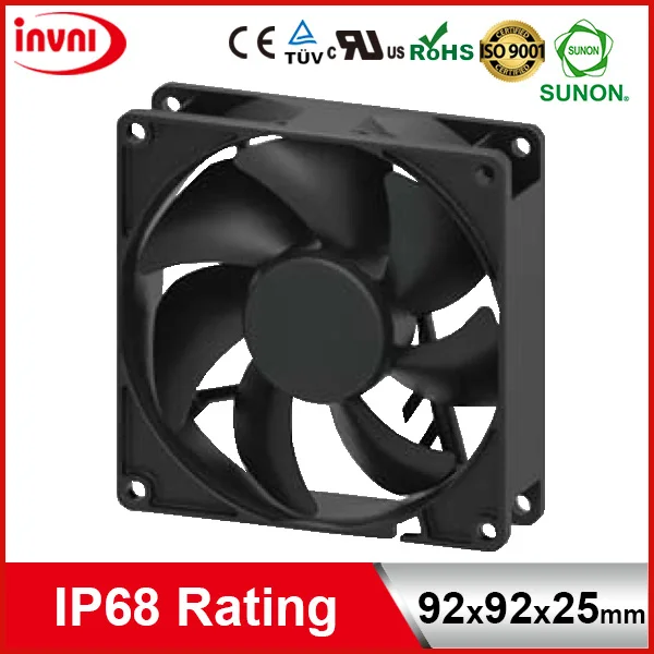 SUNON 9225 92mm 92x92 Ventilation Laptop IP65 IP66 IP68 Dustproof & Waterproof Axial Fan DC24V 92x92x25 mm (GE92252B2-0000-AE9)