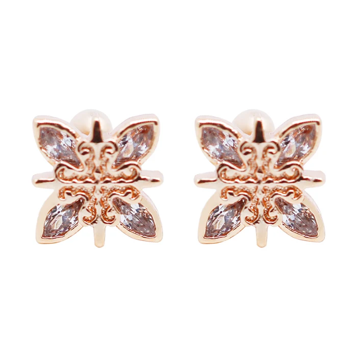 Rose gold new unique stainless steel flower cartilage helix ear piercing jewelry