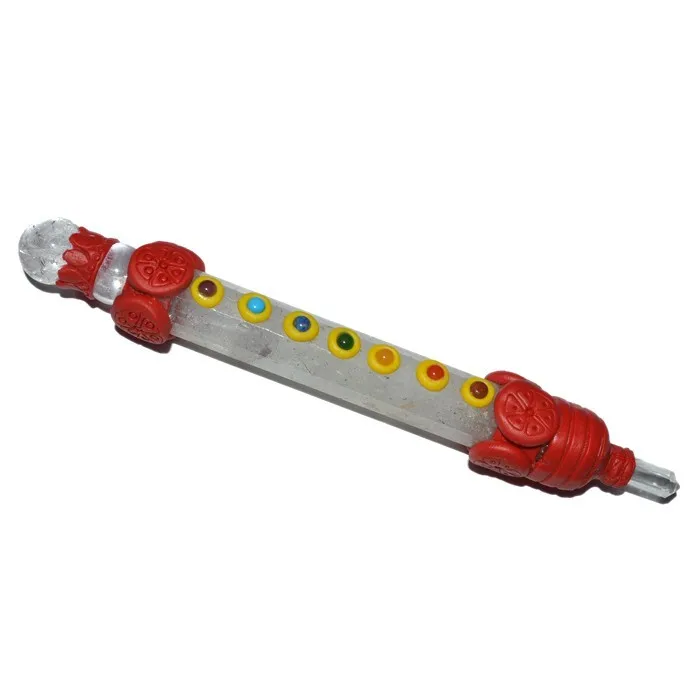 Crystal Quartz Red Tibetan Chakra Wands : Supplier OF Tibetan Wands