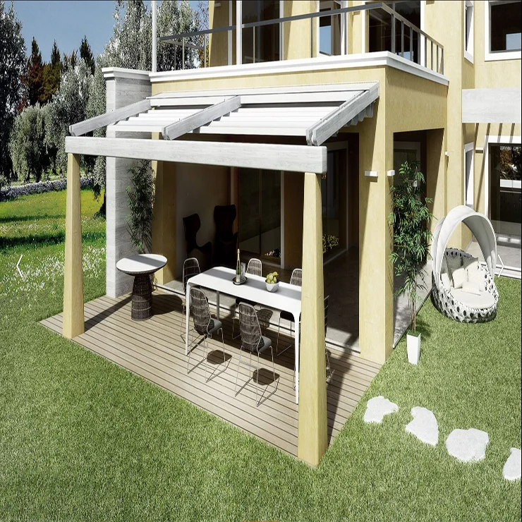 Электрический Bioclimatic алюминиевые крыши сад кровельные покрытия Патио выдвижной современный дизайн Пергола навес холст тент