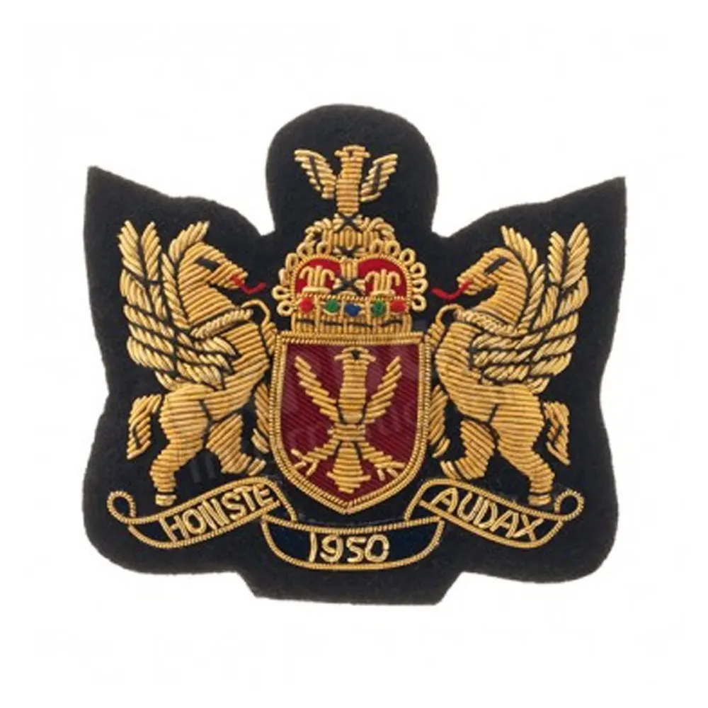 Premium Quality Military Crests Badges High Quality Gold Blazer Badges Crest