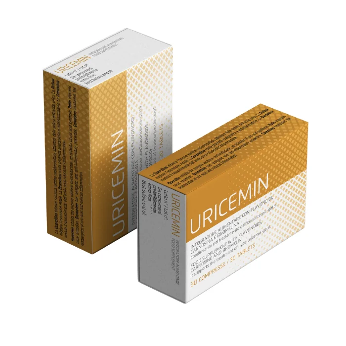 The best Italian quality in the formulation of supplement URICEMIN to support the treatment of gout 30 pills