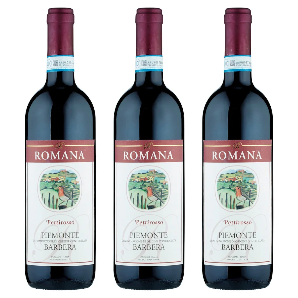 DOC Piemonte Barber «pettired» от Piemonte 750 мл, итальянское вино, красное вино-3 коробки для бутылок