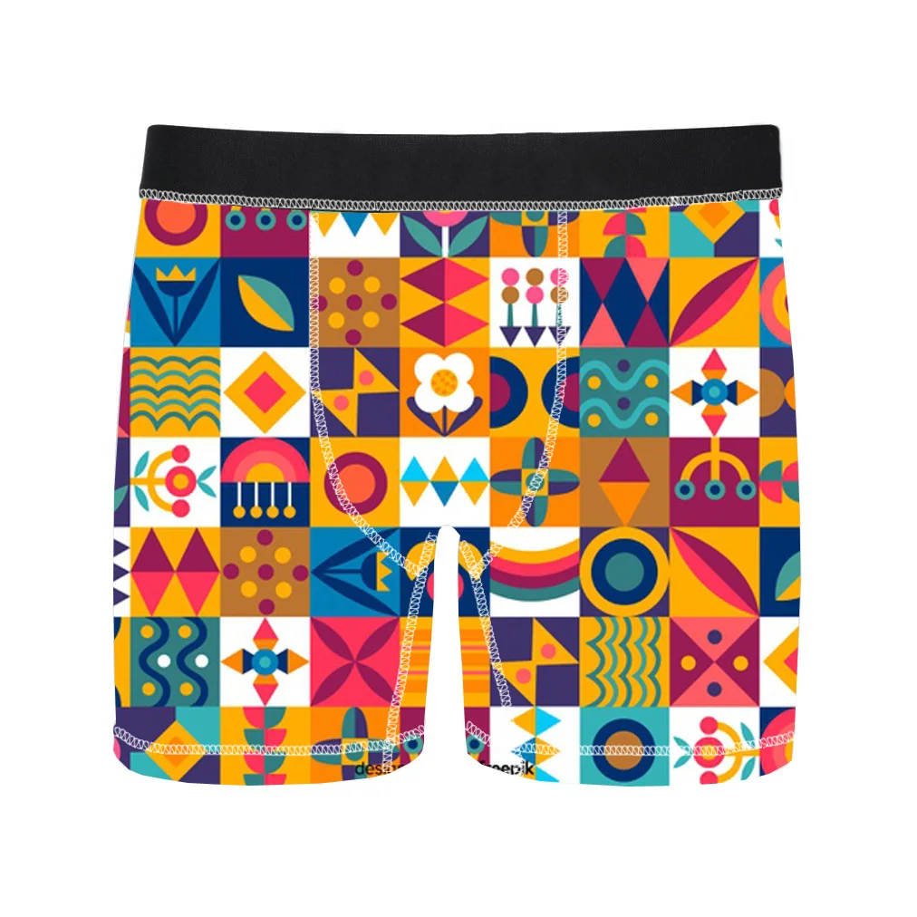 Fashionable Funny Cartoon Print Custom Men Briefs Underwear 100% Cotton Boxer Shorts
