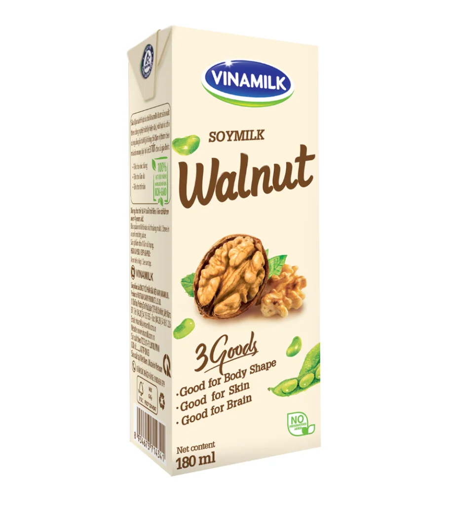 
Soya Milk - Vinamilk - Walnut Flavor - Box 180 Ml X 48 Boxes Per Carton ISO GMP HALAL Sweet Soy Milk Drink HACCP 