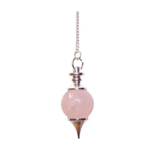 Natural Healing Crystals Rose Quartz Ball Pendulum Wholesale Round Ball Pendulum For Reiki , Dowsing Buy From Navazish Agate