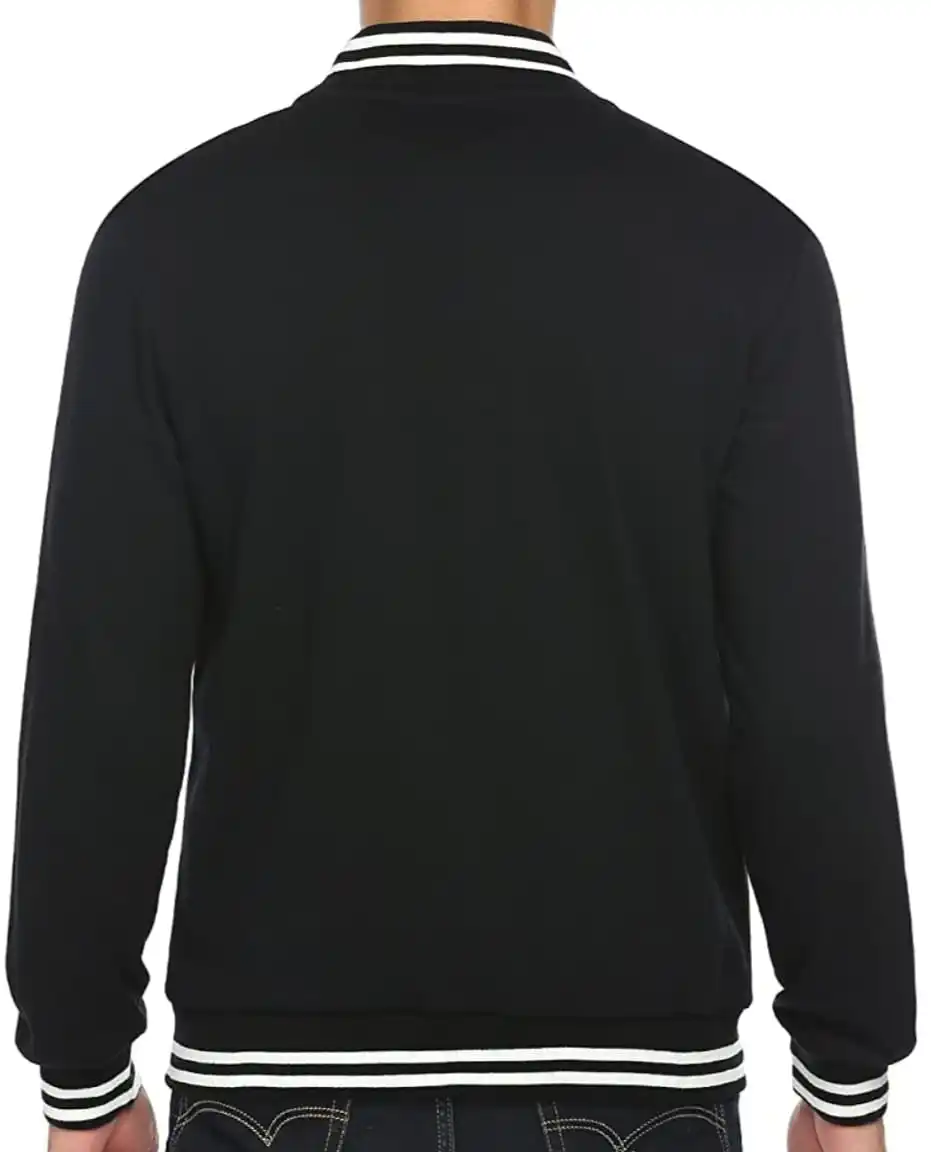  Мужская Черная Куртка Varsity в бейсбольном стиле