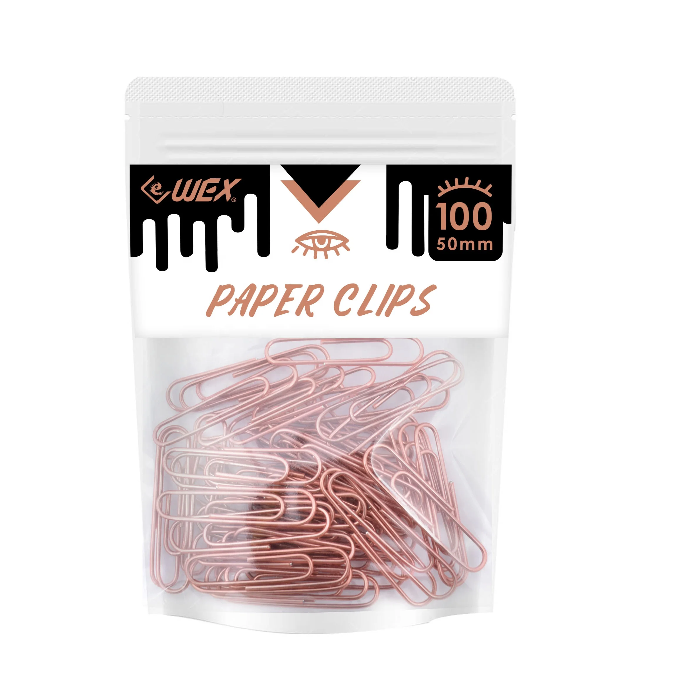 Japan Most Popular Rose Gold 100PCS Vinyl Coat 50mm Jumbo in Zip Lock Standup Bag Paper