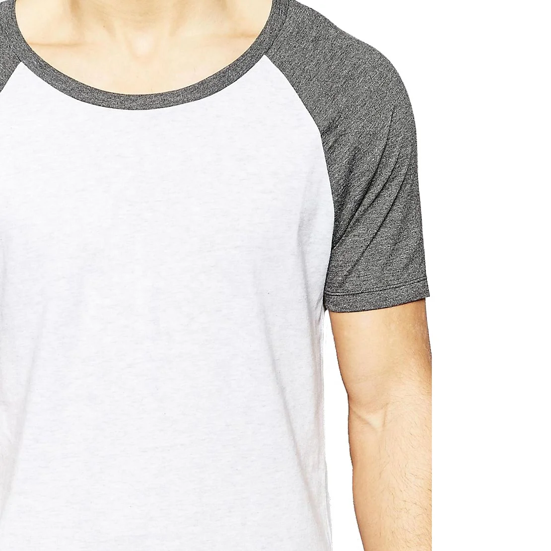 New trending crew neck contrast raglan short sleeve skinny fit breathable mens t shirt wholesales bangladesh