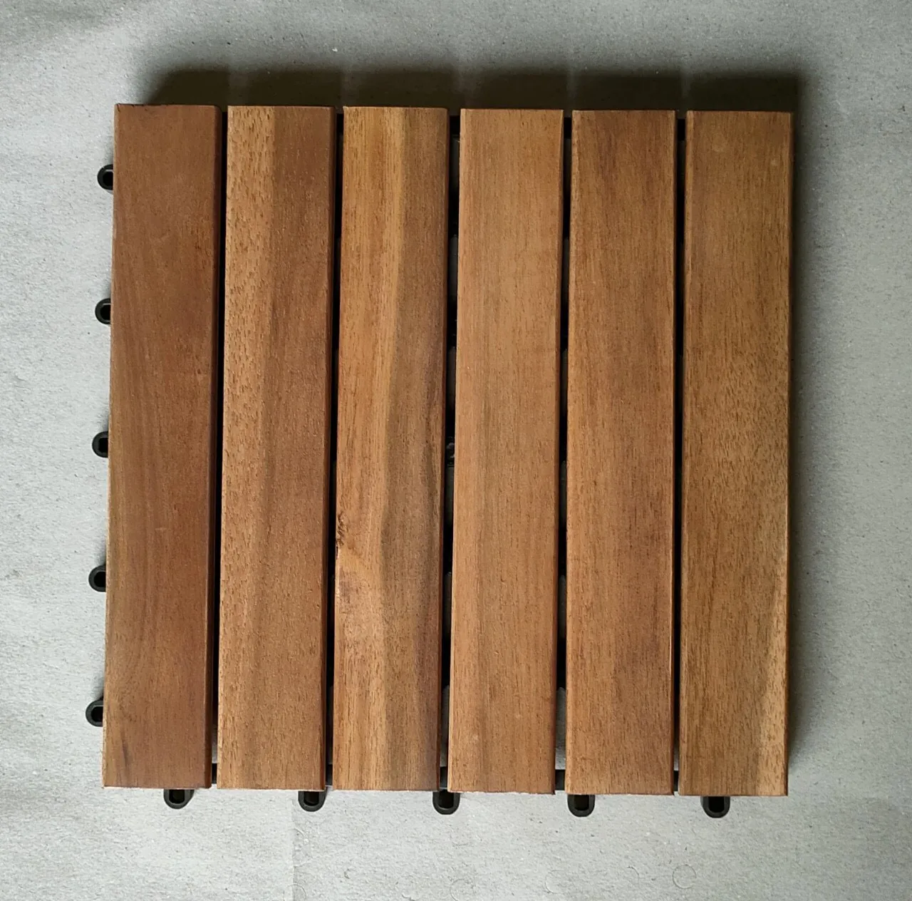 Elegant Modern Acacia Engineered Wood Deck Tile Hot Sale 6 Slats With UV Protection for Outdoor Furniture & Garden Use