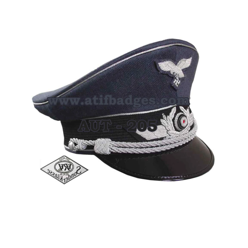 
WWII WW2 GERMAN AIRFORCE LUFTWAFFE OFFICERS VISOR PEAKCAP BY EREL 