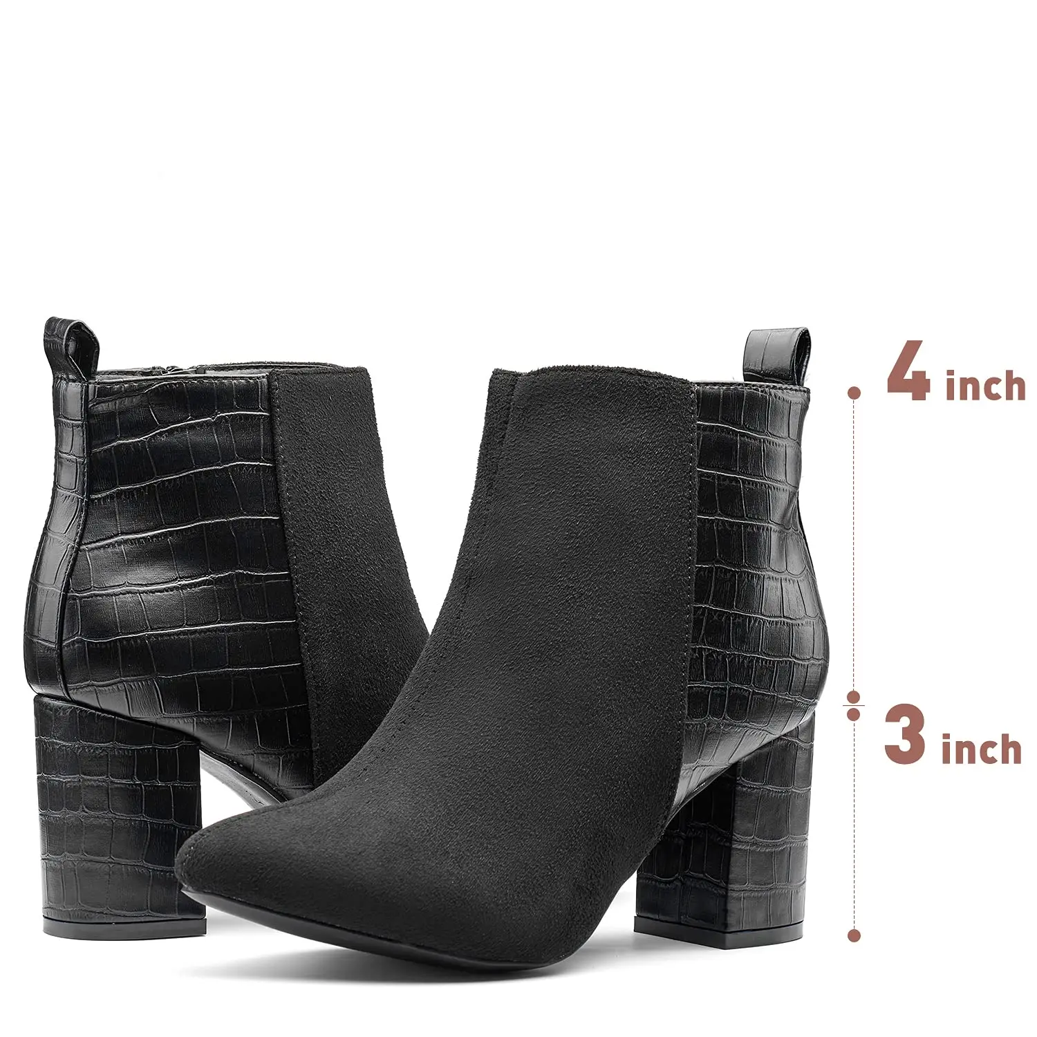 Woman Chunky Heel Boot High Heel Boots Zip Down Dressing Boot Waterproof New Trendy Ladies Shoes