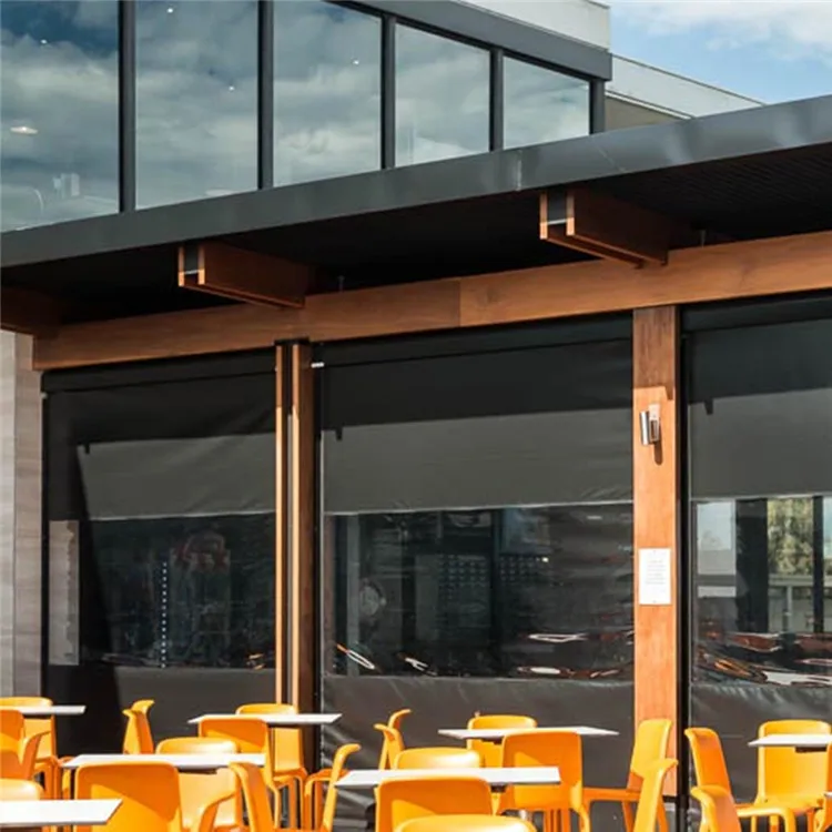 Наружные Прозрачные Пластиковые роликовые жалюзи от насекомых видимые электрические ветрозащитные Жалюзи Shangrila для солнцезащитных