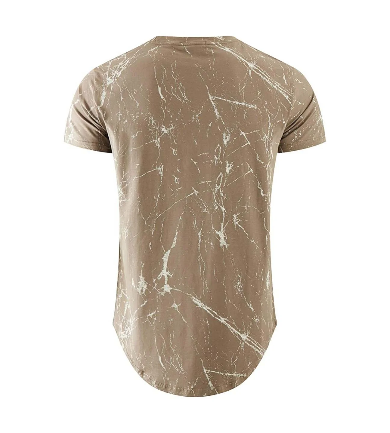 Hot Selling Streetwear Hipster Hip Hop Ripped Round Hemline Pattern Print Casual wear rough distressed design Tshirt for men