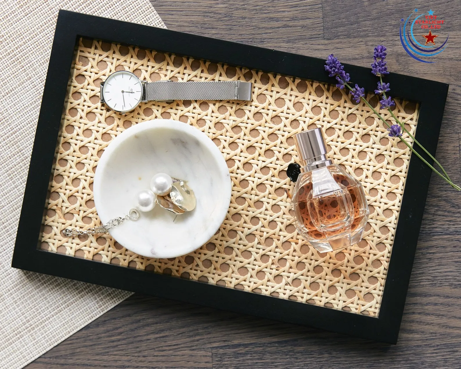 100% Natural Handwoven Rattan Serving Tray Best Design from Vietnam Factory