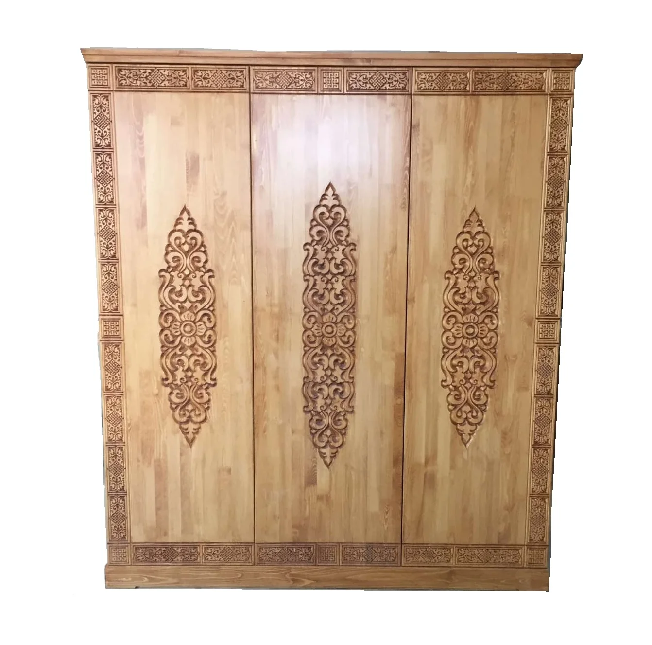 Wooden Baikal Pine And Larch Wardrobe In A Yurt