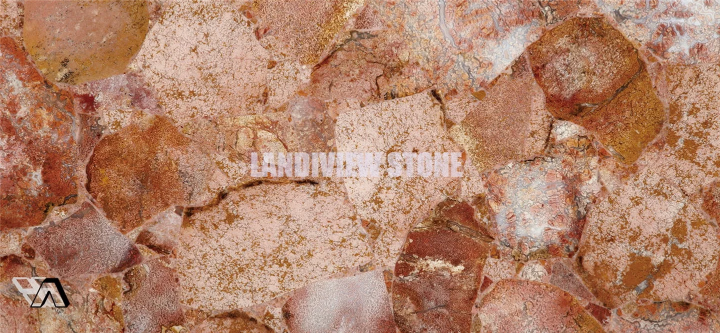  Королитовый красный полудрагоценный камень Рубиновая красная Драгоценная плита для украшения стен