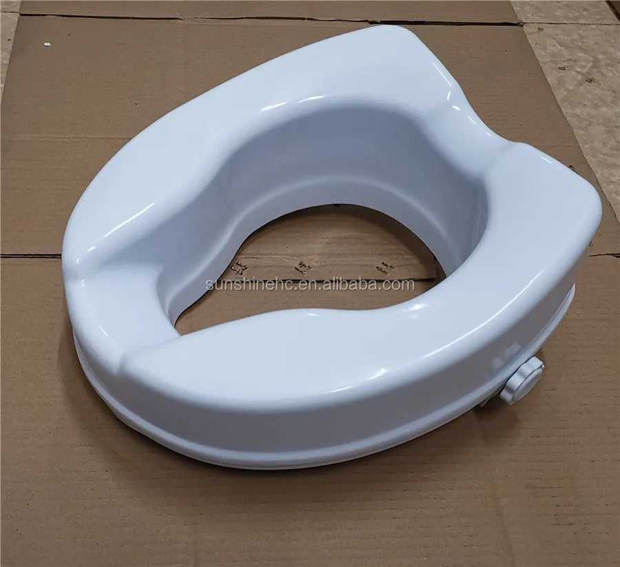 BA351 Bathroom Portable Raised Toilet Seat Standard Elevated Toilet Assist Seat Riser With Lock And Lid For Disabled