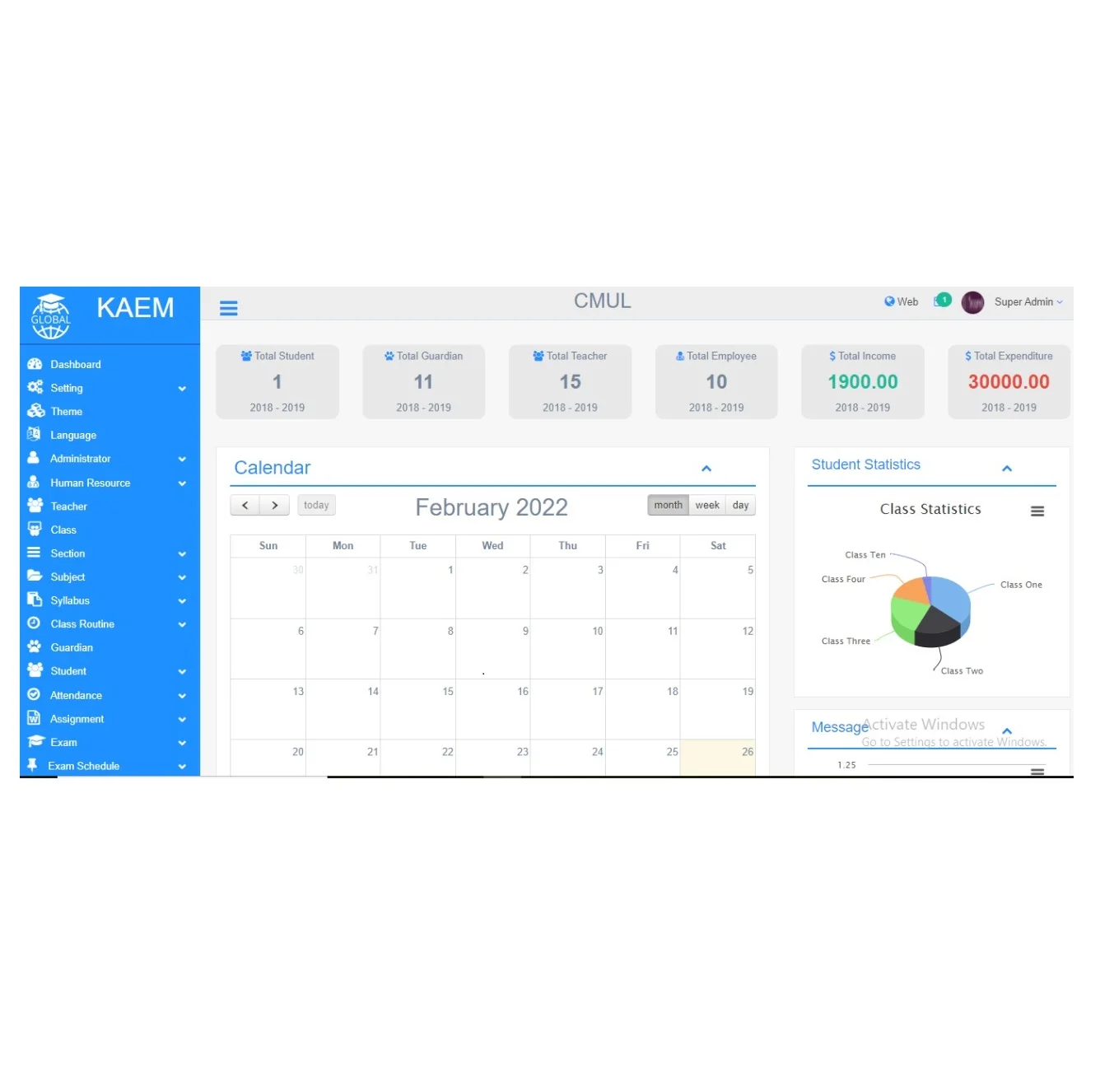 Highly Authentic Web based Online School Management Software System for Schools