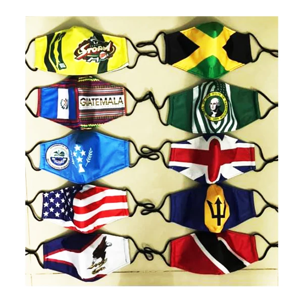 Cheap Country Flag face mas k USA Mexico Australia Face Manufacturer Wholesale facemas k printed with national flags