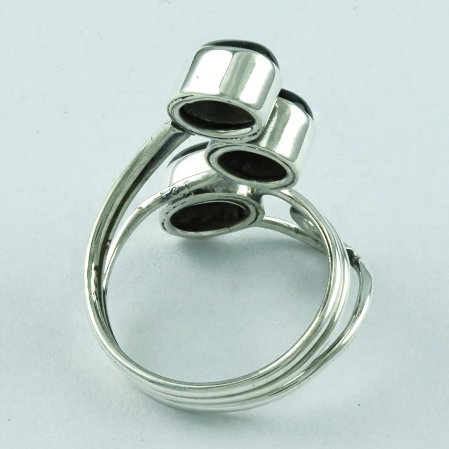 Impressive Design Beautiful Black Onyx Stone Handmade 925 Sterling Silver Ring Wholesaler India