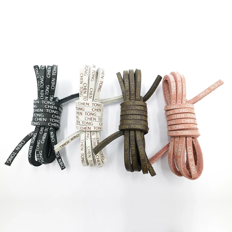 
Factory direct sale Custom 100% real leather shoe lace print 