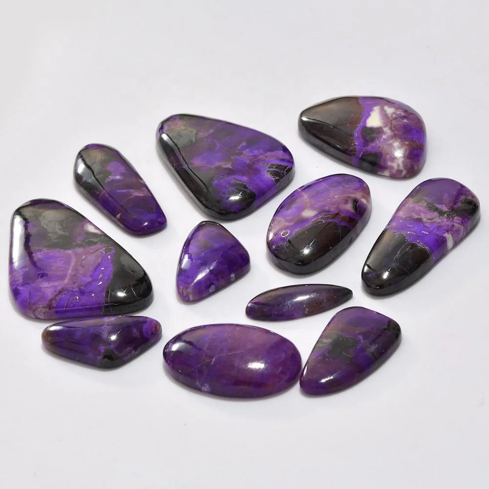 100% Natural African Sugilite Loose Gemstone Wholesale Fancy Shapes Free Size Sugilite Stone Cabochons for Making Jewelry Bulk