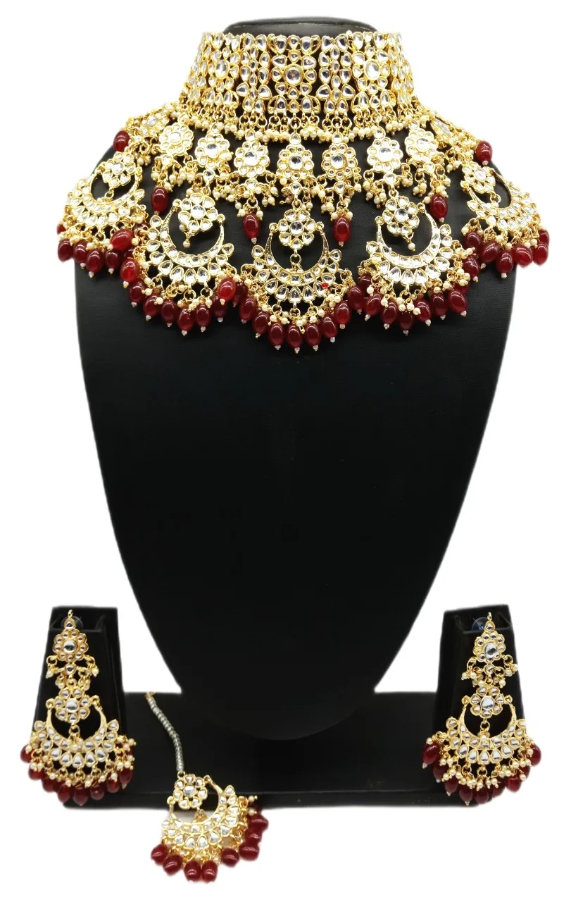 Bijoux Wedding Jewellery Ethnic Choker Necklace With Latest Design Bridal Kundan Polki American Diamond Jewelry For Women