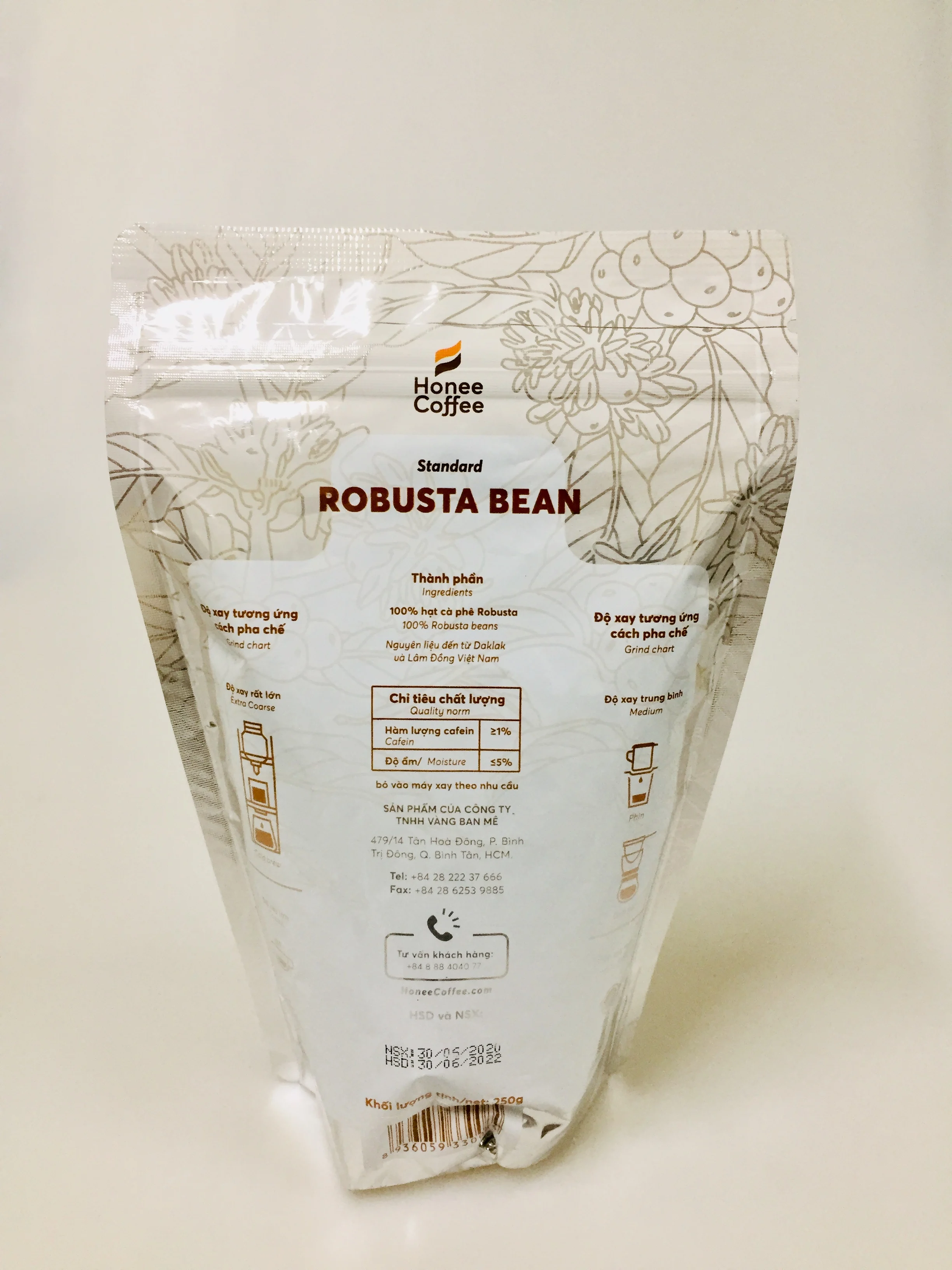 Honee кофе-робуста жареные кофейные зерна высокого качества оригинальные 250