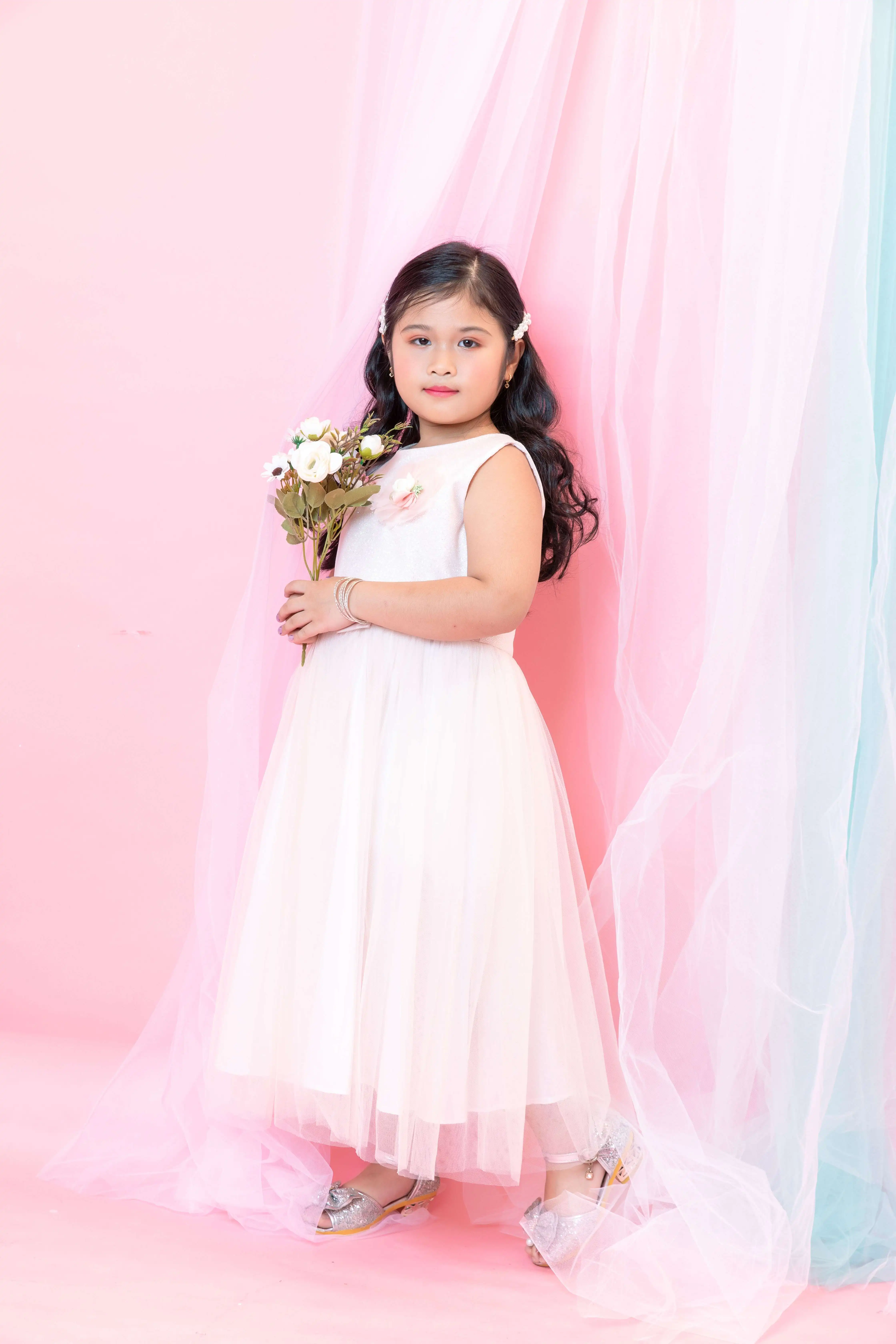  Платье принцессы ручной работы с юбкой платье для От 1 до 12 лет; Вечерние платья девочек; Королевский стиль; Платья детей