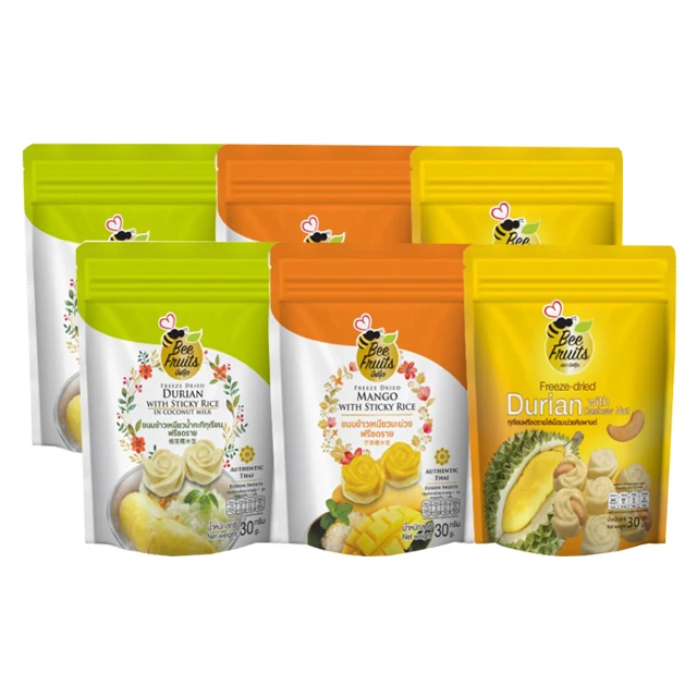 Hot Price Fruit Freeze dried (Durian with stricky rice in coconut milk ,Mango with stricky rice,Durian with cashew nut)30g.x2