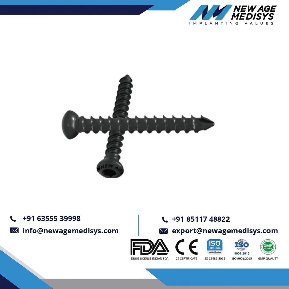 
High Rank Medical Products Rajkot Trauma Orthopedic Implants titanium Cortical Screw 3.5mm Bones Fracture Fixation 