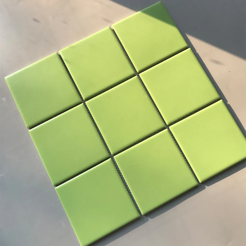 97x97mm olive green matte ceramic bathroom mosaic wall tiles