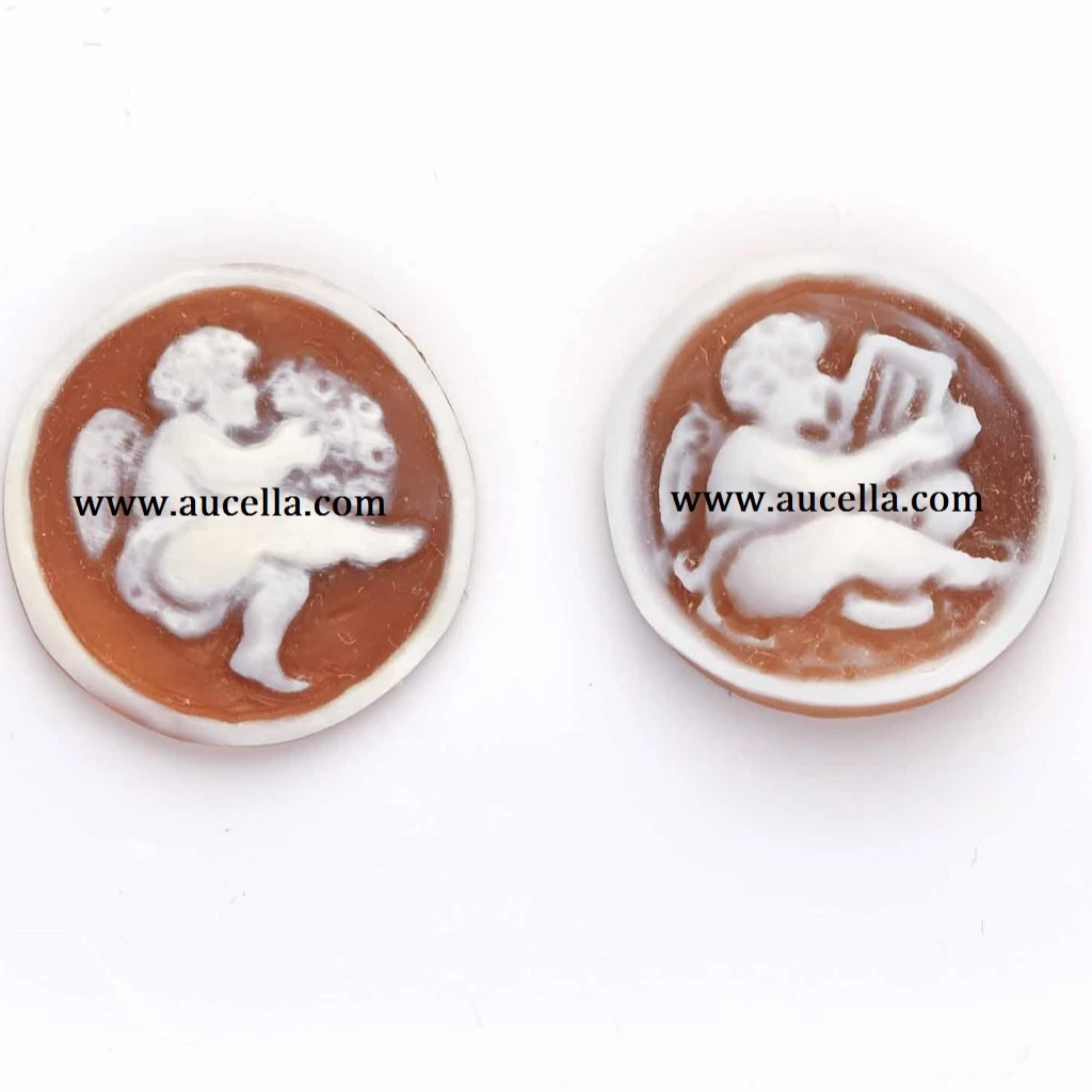 Sardonyx Natural Seashell Cameo Round Shape Size 14 to 16 mm Handmade
