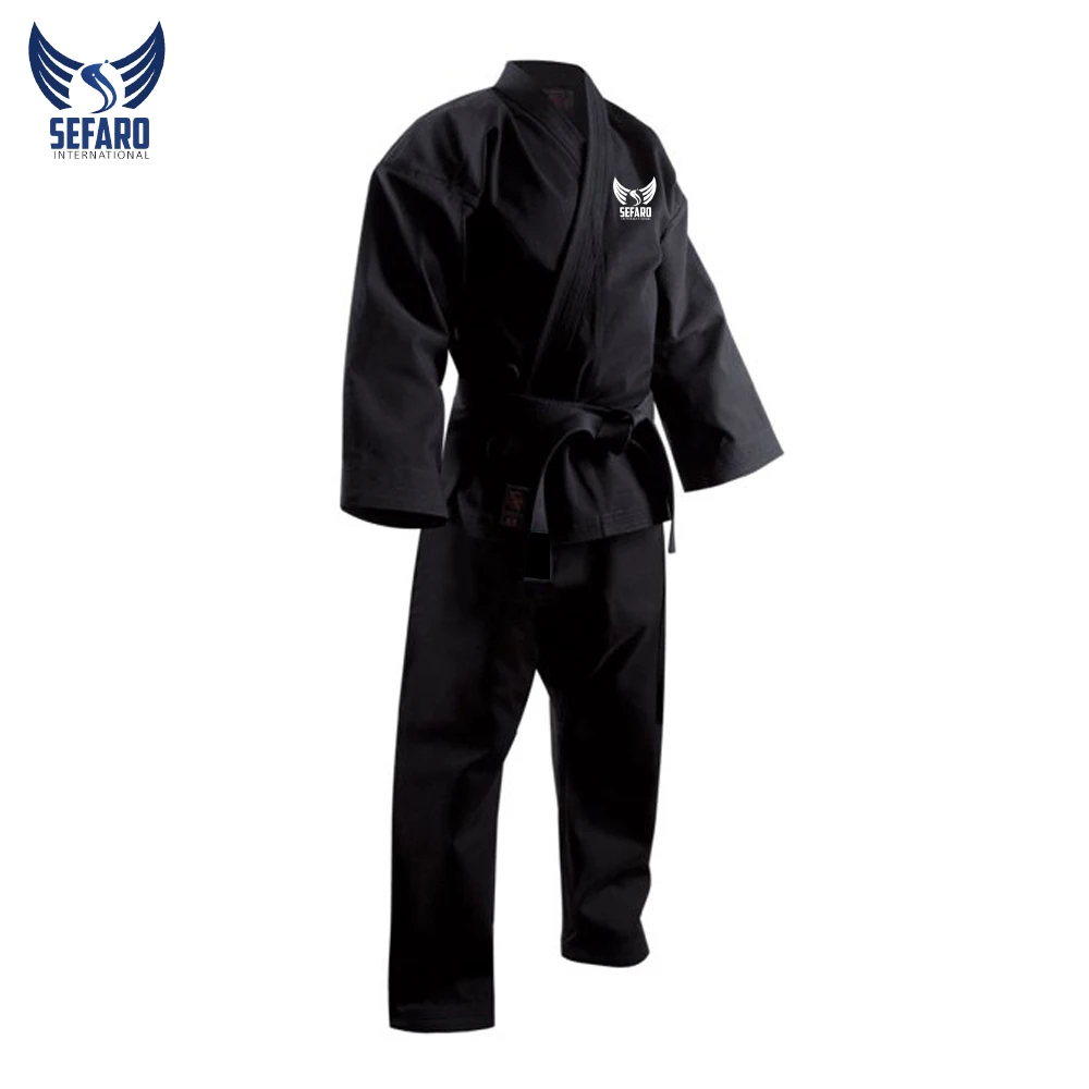 Blue Color Martial Arts jiu jitsu gi Karate full suit in pearl weave hot selling strapped closure hood with trouser
