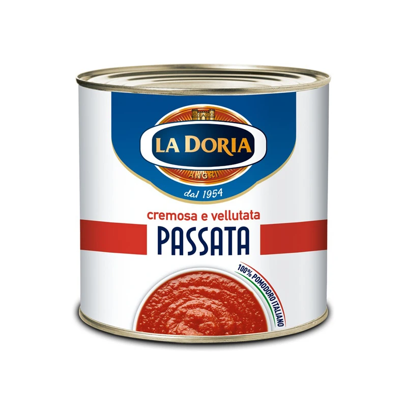 Top Quality 100% Italian La Doria Tomato passata in Easy-open cans 6x2,5Kg Steamed Processing For Export