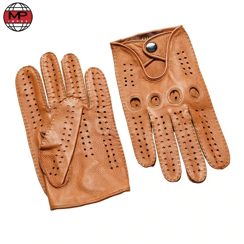 New Arrival Luxury Mens Genuine Leather Gloves Sheepskin Gloves Fashion Men Black Breathable Driving Gloves For Male Mittens
