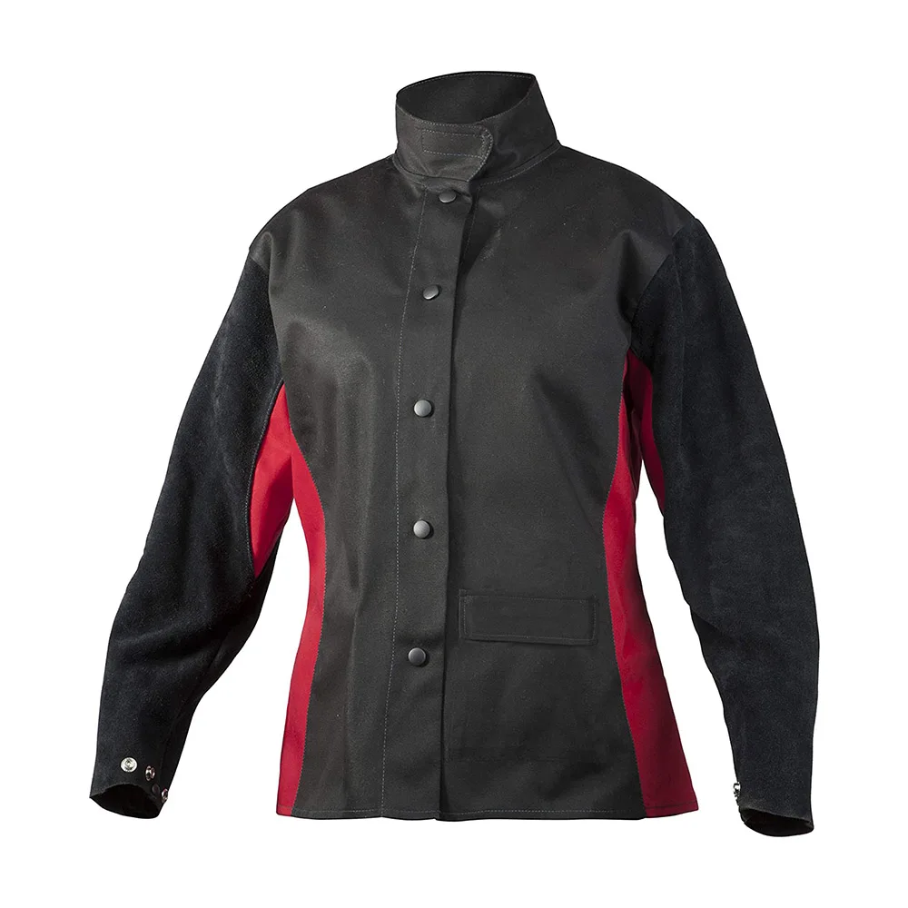 Heavy Duty Safety Protection Flame Resistant Natural Split Cowhide Leather Welding Jacket 2023