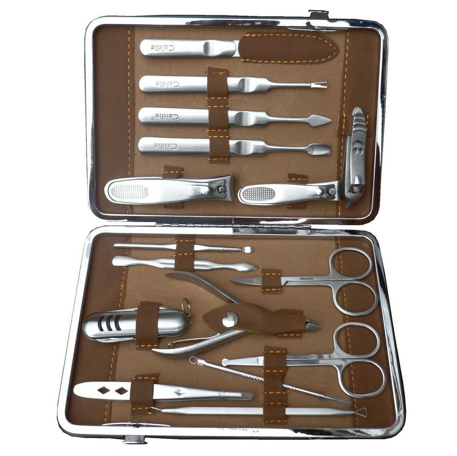  Женский набор для педикюра и маникюра из 11 предметов с чехлом на молнии искусственной кожи