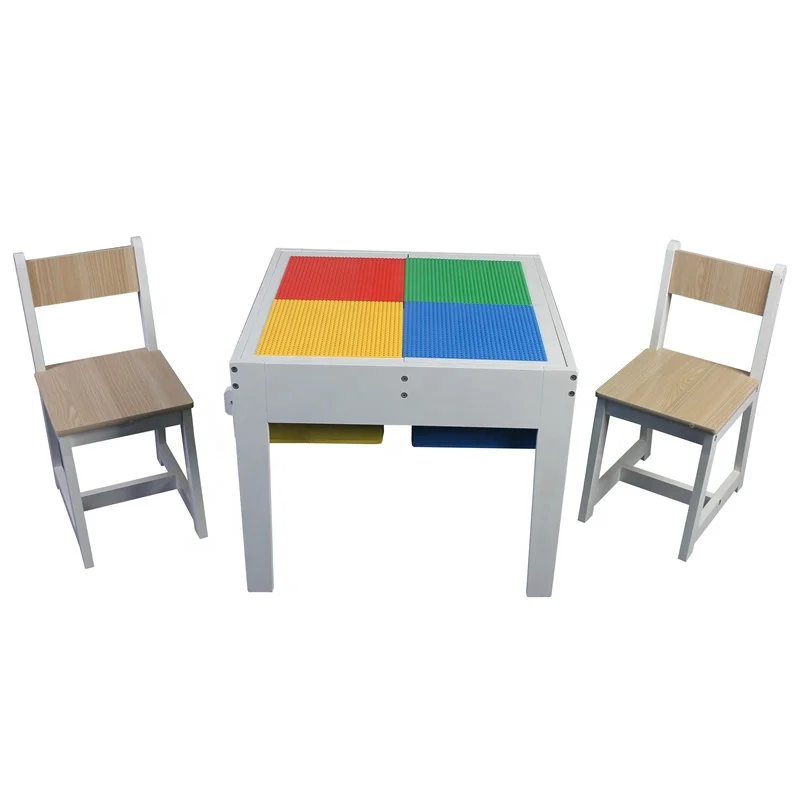 
XKF002 Wooden Kids Play Table With Storage Fabric Bins 2020 Kids furniture 