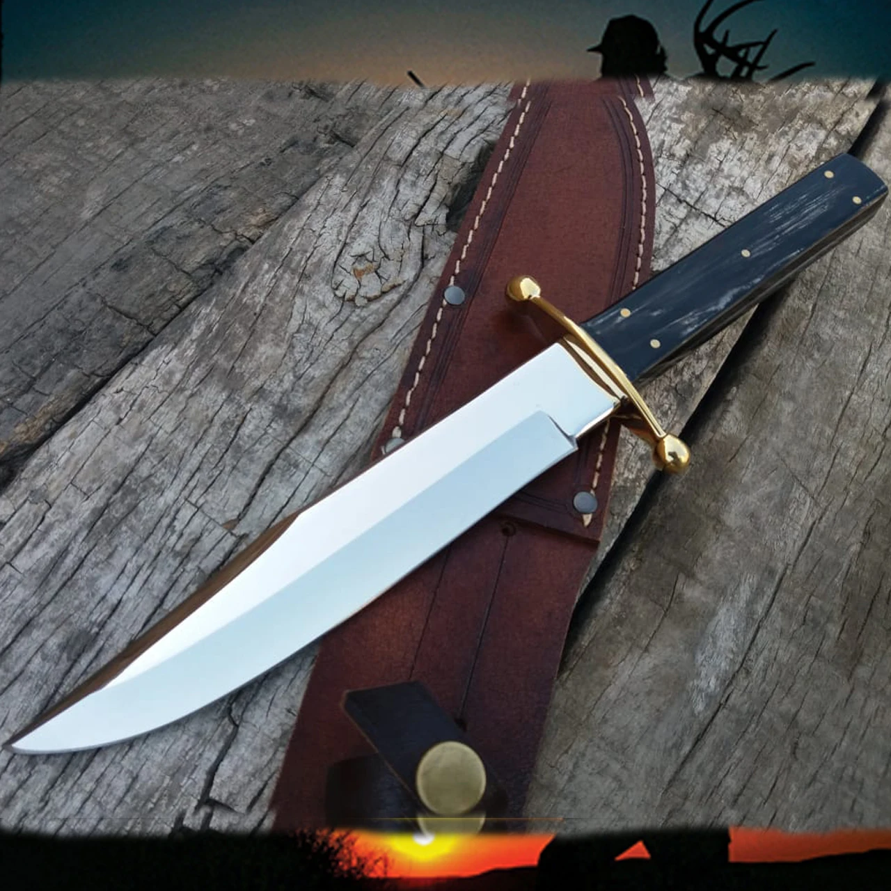 
Custom Handmade D2 Tool Steel Bowie Knife Top High Quality knife Fixed Blade Camping knife LWS-863 With leather sheath 